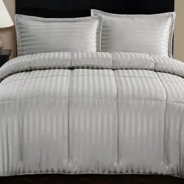 Nova Home UltraStripe Hotel Style Comforter Set - King & Super King - 6 Pcs - Grey product thumbnail 2