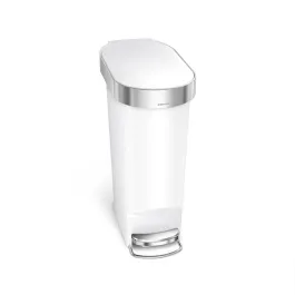 Simplehuman Slim Plastic Pedal Trash Bin With Liner Rim Code N - 40 Liter - White product thumbnail 2