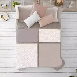 Manterol Doko Velvet Winter Comforter Set - King & Super King - 6 Pcs - Beige product thumbnail 2