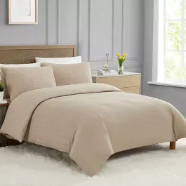 Nova Home "Simply" Crinkled Comforter Set - Queen - 4 Pcs - Beige product thumbnail 2