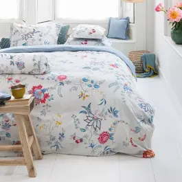 Bedding House Flower Festival Duvet Cover Set - 100% Cotton, 200 Thread - King & Super King - 3 Pcs - White product thumbnail 2