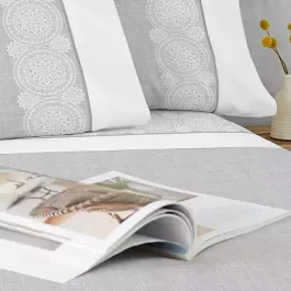 Manterol Hoop Bed Sheet Set (Fitted & Flat) -King & Super King - 4 Pcs - Grey (453 12) product thumbnail 2