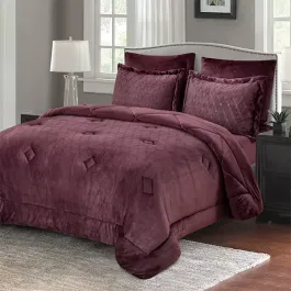 Nova Home Landers 3D Embossed Velvet Flannel Winter Comforter Set - Single & Twin- 4 Pcs - Rosemary product thumbnail 2