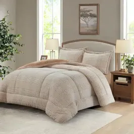 Nova Home Sketch Winter Printed Flannel Comforter Set - Beige (Available in Sizes) product thumbnail 2