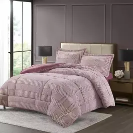 Nova Home Sketch Winter Printed Flannel Comforter Set - Single & Twin - 3 Pcs - Purple product thumbnail 2