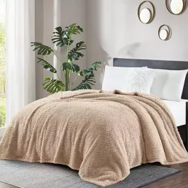 Nova Home Fur Fluffy Blanket - Single & Twin- Ivory -Taupe product thumbnail 2