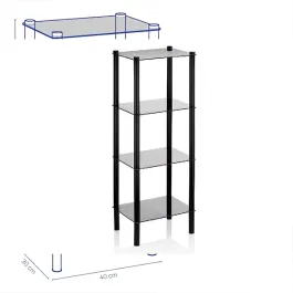 Kela "Lars" Shelving Unit With 4 Shelves - Black product thumbnail 2
