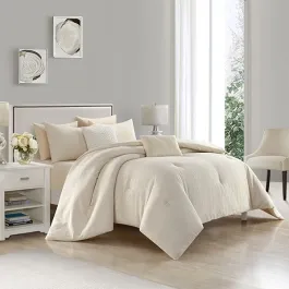 Nova Home Fraidy Cotton Jacquard Comforter Set - 100% Cotton - King - 8Pcs - Ivory product thumbnail 2