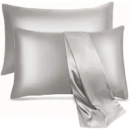 Nova Home Yildiz Satin Pillow Case Set - 2Pcs - Silver product thumbnail 2
