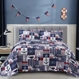 Nova Home Aganta Printed Bedspread Set - Blue (Available In Sizes) product thumbnail 2