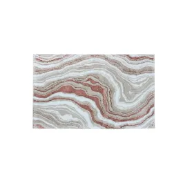 Nova Home Stone Wave Bath Rug - Cotton & Viscose - Powder (Available In Sizes) product thumbnail 2