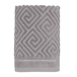 Nova Home Versace Jacquard Towel with Silver Details - 100% Cotton - 50x90 Cm - Grey & Silver product thumbnail 2