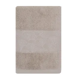 Nova Home Utopia Towel with Silver Details - 100% Cotton - 50x90 Cm - Beige & Silver product thumbnail 2