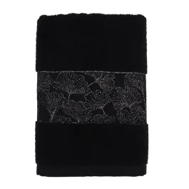 Nova Home Utopia Towel with Silver Details - 100% Cotton - Black & Silver (Available In Sizes) product thumbnail 2