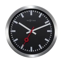 Nextime Station Stripe Aluminum Wall & Table Clock - 19 Cm - Black product thumbnail 2