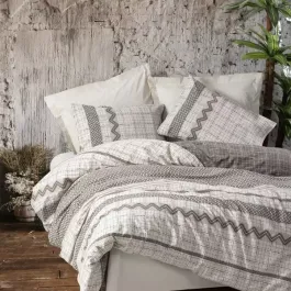 Nova Home "Aren" Duvet Cover Set - 100% Cotton - Beige (Available in Sizes) product thumbnail 2