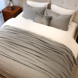Nova Home Whispers Knitted Cotton Bedspread Set - King & Super King - 3 Pcs - Light Grey product thumbnail 2