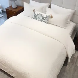 Nova Home Whispers Knitted Cotton Bedspread Set - White (Available In Sizes) product thumbnail 2