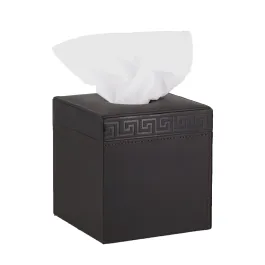 Nova Home Versace Square Leather Tissue Box - Black product thumbnail 2