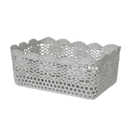 Nova Home "Threadlet" Cotton Crochet Basket - White product thumbnail 2