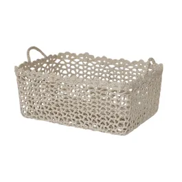 Nova Home "Yarnware" Cotton Crochet Basket - Ivory product thumbnail 2