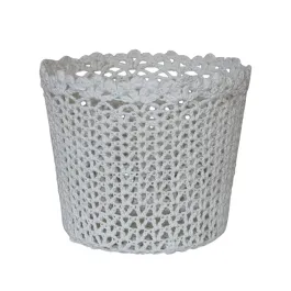 Nova Home "Cove" Cotton Crochet Basket - White product thumbnail 2