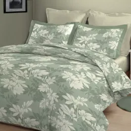 Nova Home Wildflower Printed Cotton Flannel Duvet Cover Set - Single & Twin - 3 Pcs - Green product thumbnail 2