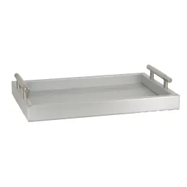 Nova Home Versace Rectangular Leather Tray - Large - Silver product thumbnail 2