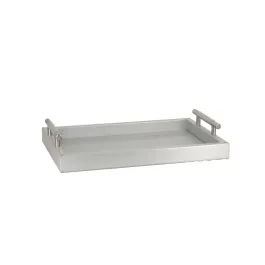 Nova Home Versace Rectangular Leather Tray - Small - Silver product thumbnail 2