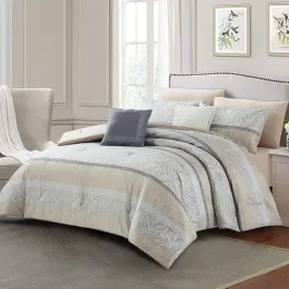 Nova Home Casecade Jacquard Comforter Set - King & Super King - 8 Pcs - Tan product thumbnail 2