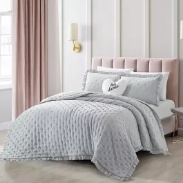 Nova Home Mabel Quilted Embroidery Kid's Comforter Set - Single & Twin - 4 Pcs - Grey product thumbnail 2