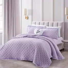 Nova Home Mabel Quilted Embroidery Kid's Comforter Set - Single & Twin - 4 Pcs - Lilac product thumbnail 2
