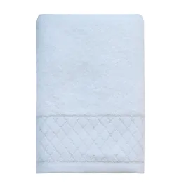Nova Home Paragon Jacquard with Silver Details Towel - 100% Cotton - 50x90 Cm - White product thumbnail 2