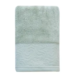 Nova Home Enigma Jacquard Towel with Leafs Details - 100% Cotton - Light Grey (Available In Sizes) product thumbnail 2