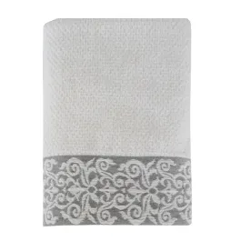 Nova Home Minto Jacquard Embroidered Towel - 100% Cotton - White (Available In Sizes) product thumbnail 2