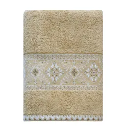 Nova Home Auric Jacquard Embroidered Towel - 100% Cotton - Mustard (Available In Sizes) product thumbnail 2