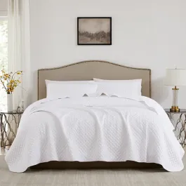 Nova Home Vivid Jaquard Bed Spread Set - 2Pcs - Single & Twin - White product thumbnail 2