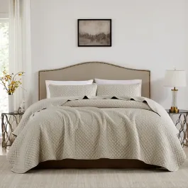 Nova Home Vivid Jaquard Bed Spread Set - 2Pcs - Single & Twin - Beige product thumbnail 2