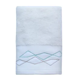 Nova Home Celine Towel with Satin Details - 100% Cotton - White (Available In Sizes) product thumbnail 2