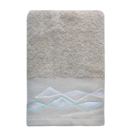 Nova Home Celine Towel with Satin Details - 100% Cotton - 50x90 Cm - Beige product thumbnail 2