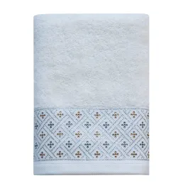 Nova Home Roberta Towel with Silver Details - 100% Cotton - Cream (Available In Sizes) product thumbnail 2