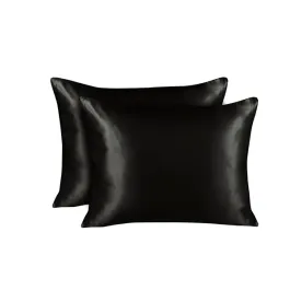 Nova Home Yildiz Satin Pillow Case Set - 2Pcs - Black product thumbnail 2