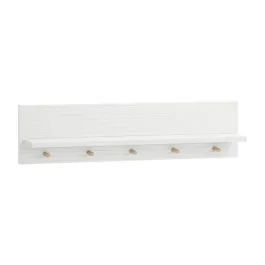 Pinio Miloo Small Wall Shelf with 5 Hooks- White product thumbnail 2