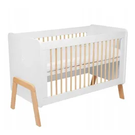 Pinio Krubb Baby Cot with Mattress - 60X120 Cm - White product thumbnail 2