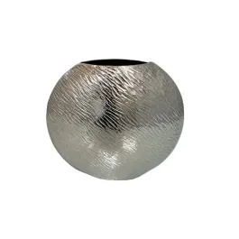 Weva Small Nickel Ribbed Hammered Round Vase "Trend Nest" product thumbnail 2