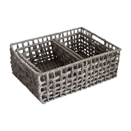Weva Zelt Paper String Storage Basket Set - 3pcs - Grey product thumbnail 2