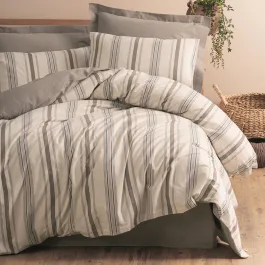 Nova Home Neoma Yarn Dyed Duvet Cover Set -Poly Cotton - Mink (Available In Sizes) product thumbnail 2