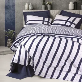 Nova Home Nifty Printed Duvet Cover Set - 100% Cotton - Navy Blue (Available In Sizes) product thumbnail 2