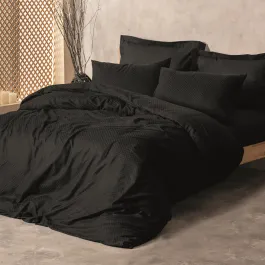 Nova Home Plaid Duvet Cover Set - 100% Cotton - Black (Available In Sizes) product thumbnail 2