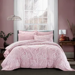 Nova Home Zante Winter Jacquard Flannel Comforter Set - 6 Pcs - King/Super King - Pink product thumbnail 2
